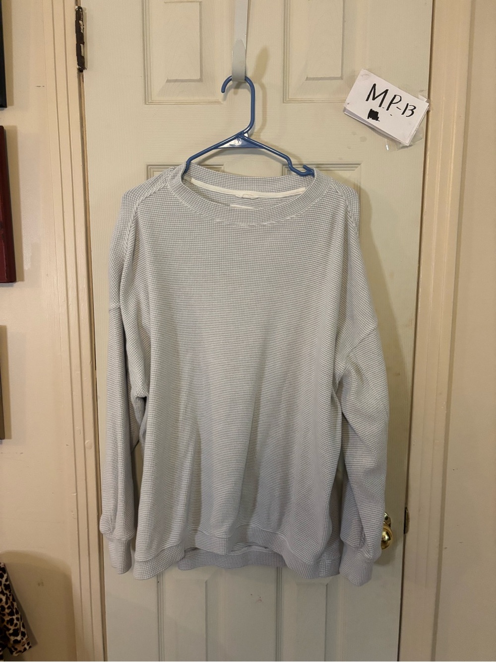 aerie Lightweight Waffle Crewneck Sweatshirt - Light Gray